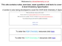 A-level chemistry (AQA and OCR) A-level chemistry (AQA and OCR)