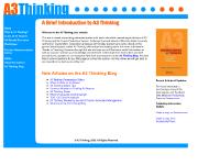 Order a copy from Productivity Press, What is A3 Thinking?,  Types of A3 Reports, A3 Sample Exercises  Order a copy from Productivity Press, What is A3 Thinking?,  Types of A3 Reports, A3 Sample Exercises