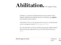 Abilitation Limited - web engineering Abilitation Limited - web engineering
