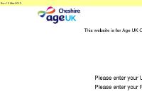 Age Concern - Cheshire Age Concern - Cheshire