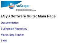 access.edu.au Documentation, Subversion Repository, Mantis Bug Tracker