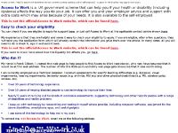 Help for people with disabilities - currently working, starting a job or self-employed. - Home