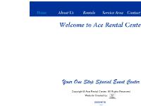 Welcome to Ace Rental Center Welcome to Ace Rental Center