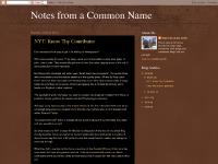 Notes from a Common Name Notes from a Common Name