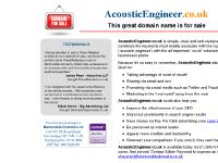 The domain name AcousticEngineer.co.uk is for sale. Own it today. Find out how... The domain name AcousticEngineer.co.uk is for sale. Own it today. Find out how...