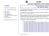 ACPI - Advanced Configuration and Power Interface ACPI - Advanced Configuration and Power Interface