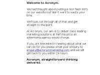 Welcome to Acronym Welcome to Acronym
