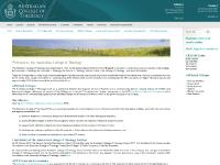 Australian College of Theology Australian College of Theology