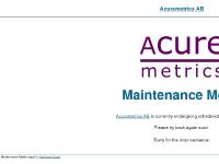 Acuremetrics AB » Maintenance Mode