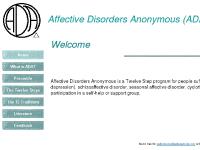 Affective Disorders Anonymous (ADA)
