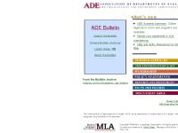 Welcome to the ADE Page Welcome to the ADE Page