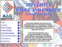 A & G Specialist Badge and Emblem Manufacturers