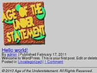 Age of the Understatement Age of the Understatement