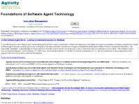 Agtivity | Foundations of Software Agent Technology Agtivity | Foundations of Software Agent Technology