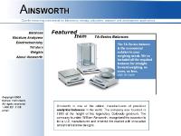 Ainsworth Balances: Quality measuring instruments for laboratory, industry, education, research and development applications
