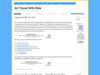 Air Travel With Pets Air Travel With Pets