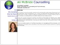 alimcbride.co.uk Why Counselling?, What Can I Expect?, Useful Links & Info alimcbride.co.uk Why Counselling?, What Can I Expect?, Useful Links & Info