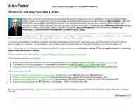 Allan Foster, Director of Information Services Allan Foster, Director of Information Services