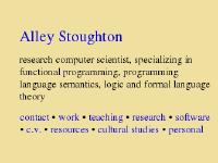 alleystoughton.us teaching, research, c.v. alleystoughton.us teaching, research, c.v.