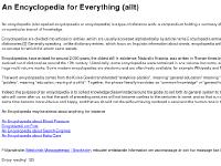 An Encyclopedia for Everything (allt)