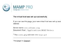 MAMP PRO - manage your websites locally MAMP PRO - manage your websites locally