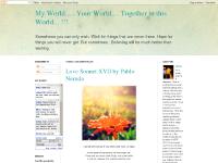 My World..... Your World.... Together in this World... !!!