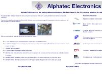 Alphatec Electronics - Communications for the Future - Network Cabling, Fibre, Ethernet, Data Enclosures