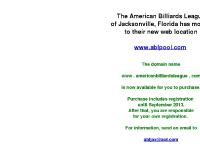americanbilliardsleague - American Billiards League has moved ...