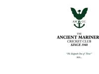 ~ THE ANCIENT MARINERS CRICKET CLUB ~