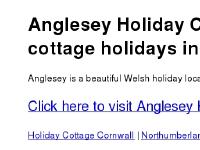 Anglesey Holiday Cottage - cottage holidays in Wales Anglesey Holiday Cottage - cottage holidays in Wales