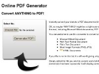 Online PDF Generator / Convertor Online PDF Generator / Convertor