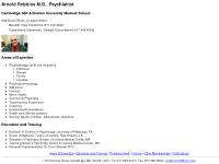 Arnold Robbins M.D., Psychiatrist - Home Page Arnold Robbins M.D., Psychiatrist - Home Page