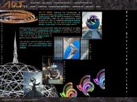 Contemporary metal and glass sculpture