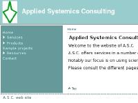 Applied Systemics Consulting Applied Systemics Consulting