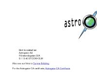 Homepage for Astrogator AB