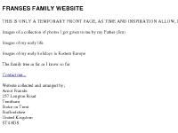 FRANSES FAMILY WEBSITE FRANSES FAMILY WEBSITE