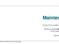 AUTEL.FR » Maintenance Mode