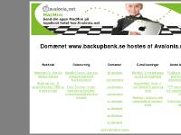 Domænet www.backupbank.se hostes af Avalonia.net Domænet www.backupbank.se hostes af Avalonia.net