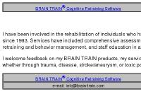 Brain Train Home Page Brain Train Home Page