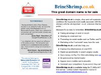 The domain name BrineShrimp.co.uk is for sale. Own it today. Find out how...