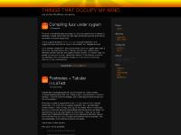 things that occupy my mind