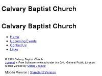 Calvary Baptist Church - Salt Lake City, Utah Calvary Baptist Church - Salt Lake City, Utah