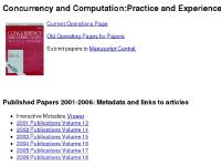 Concurrency and Computation:Practice and Experience Concurrency and Computation:Practice and Experience