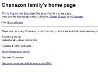 Chanezon family's home page Chanezon family's home page