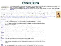 Chinese Poems