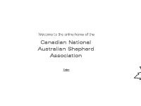 The Canadian National Australian Shepherd Association ~ CNASA