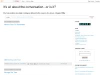 It's all about the conversation...or is it?