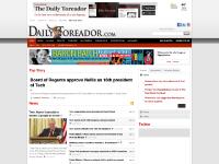 The Daily Toreador: The voice of the Texas Tech community since 1925. The Daily Toreador: The voice of the Texas Tech community since 1925.
