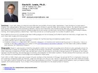 daviddlewis - David D. Lewis - IR Consultant