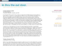 In thru the out door. In thru the out door.